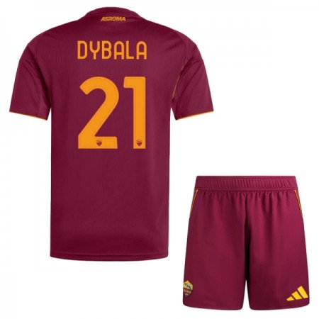 Koszulka AS Roma Dybala 21 Dziecięcy Domowe 2025-26 Koszulki Piłkarskie Krótki Rękaw